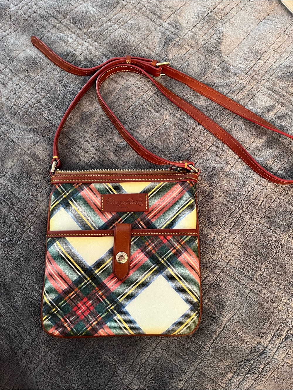 Dooney & Bourke Tartan Plaid Small Letter Carrier Crossbody Bag NWOT